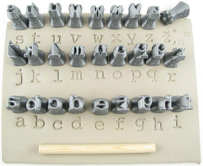 Alphabet Stamps lowercase 10mm (Courier)