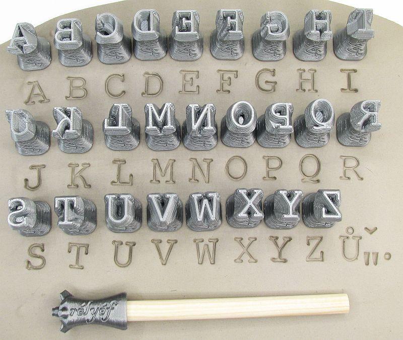 Alphabet Stamps Uppercase 10mm (Courier)