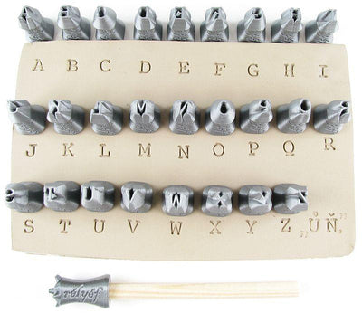Alphabet Stamps Uppercase 6mm (Courier)