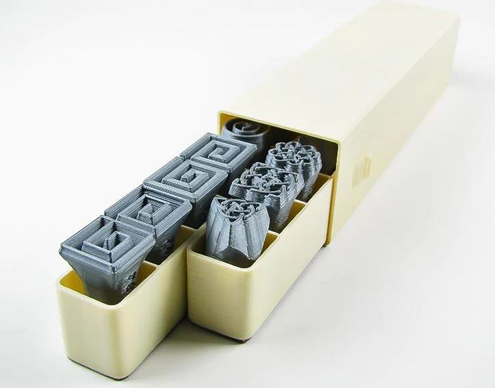 Box with Organisers for Clay Stamps - empty 18 positions